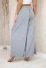 Wide-leg belted trousers dark gray