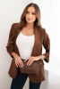 Women's unbuttoned blazer with lining S/M brown