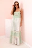 Boho-Kleid für Damen mit Trägern Minze