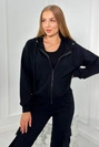 Set 3 in 1 sweatshirt + top + pants black