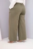 Damenhose Plus Size mit weitem Bein und hohem Bund khaki