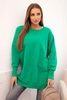 Women's cotton sweatshirt with a wide ribbed hem green