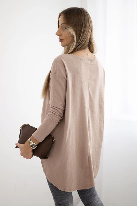 Women's blouse with eagle and Canyon inscription camel