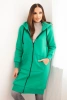 Long insulated sweatshirt with a hood green