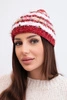 Women's winter hat with colorful yarn and elastic band K352 burgundy