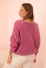 Women's sweater with a V-neck and buttons dark purple