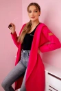 Long cardigan with hood fuchsia