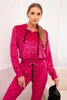 Damen-Veloursset mit Aufdruck fuchsia