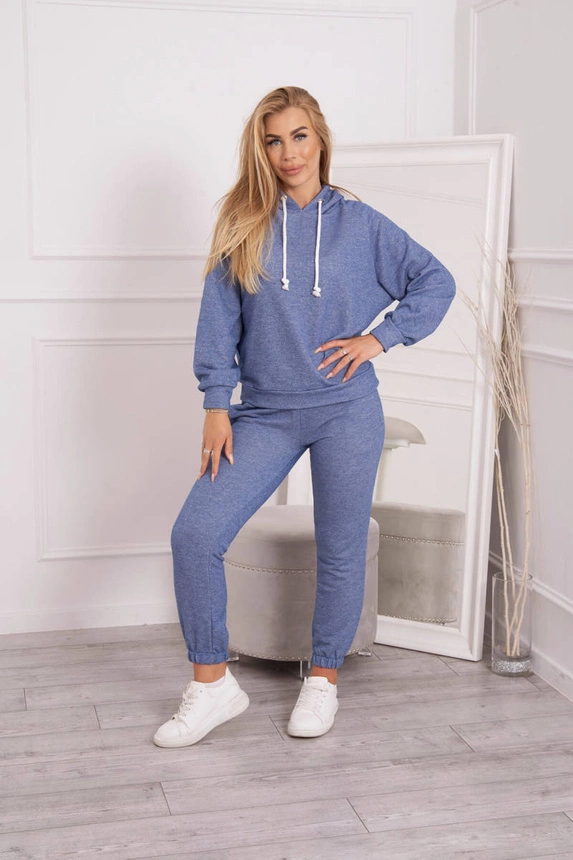 Sweatshirt-Set aus Denim mit Kapuze