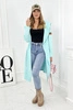 Long cardigan with hood mint