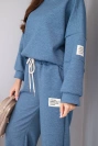 Komplet damski masełko bluza + spodnie jeansowy melanż