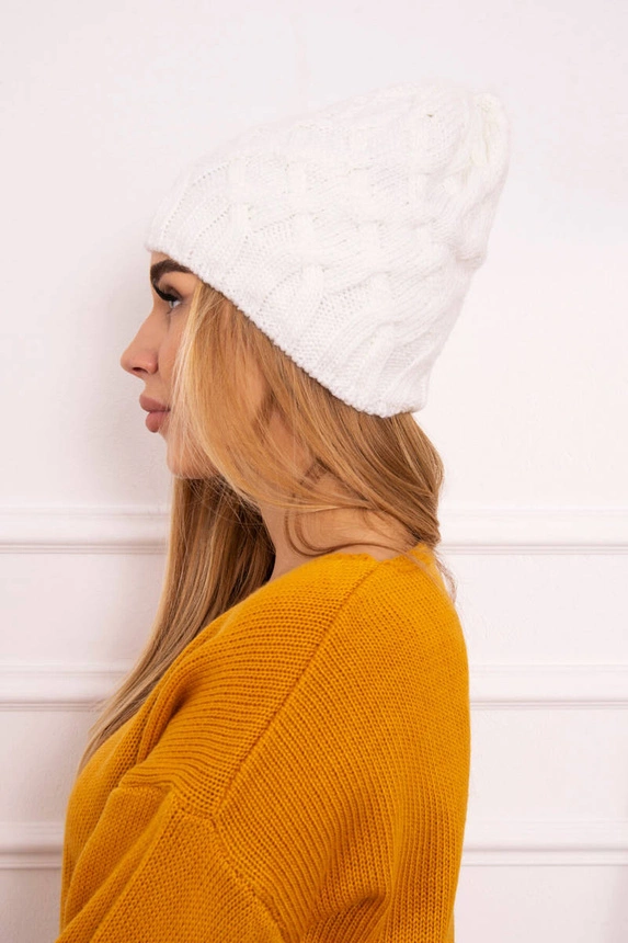 Čapica s fleece Agnieszka K239 biely