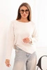 Damenpullover aus Viskose mit langen Ärmeln und Rundhalsausschnitt beige