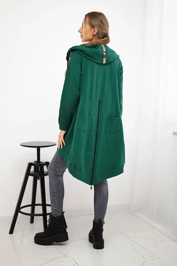 Sweatshirt mit Reißverschluss am Rücken grün