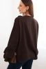 Women's viscose blouse with ruffles and long sleeves brown