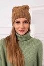 Čapica s fleece Dolores K303 horčica+hnedá