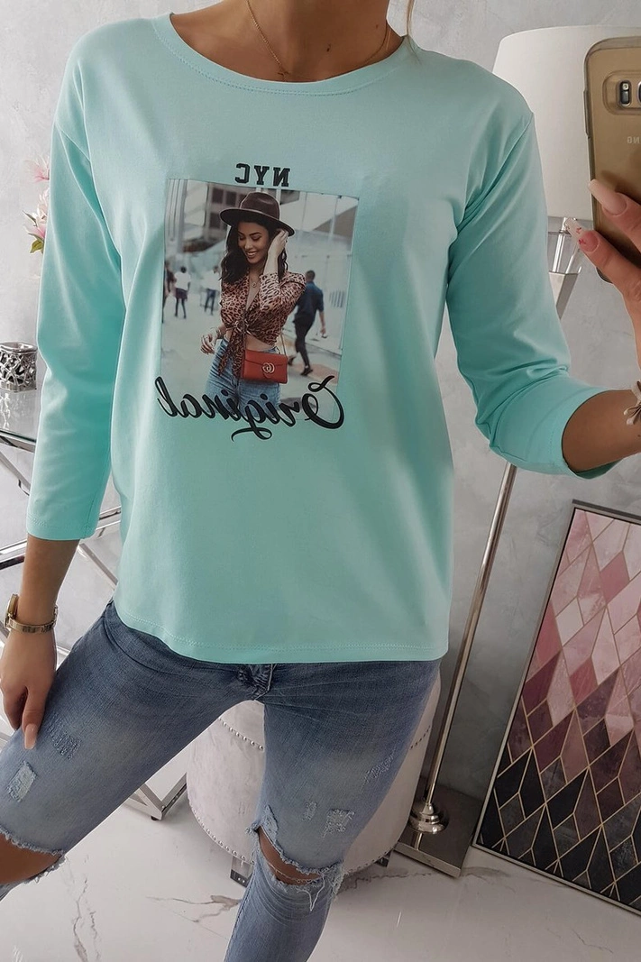 Blúzka s potlačou Original mäta