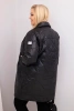 Damenjacke Plus Size gesteppte mit dekorativen Knöpfen und Kragen schwarz