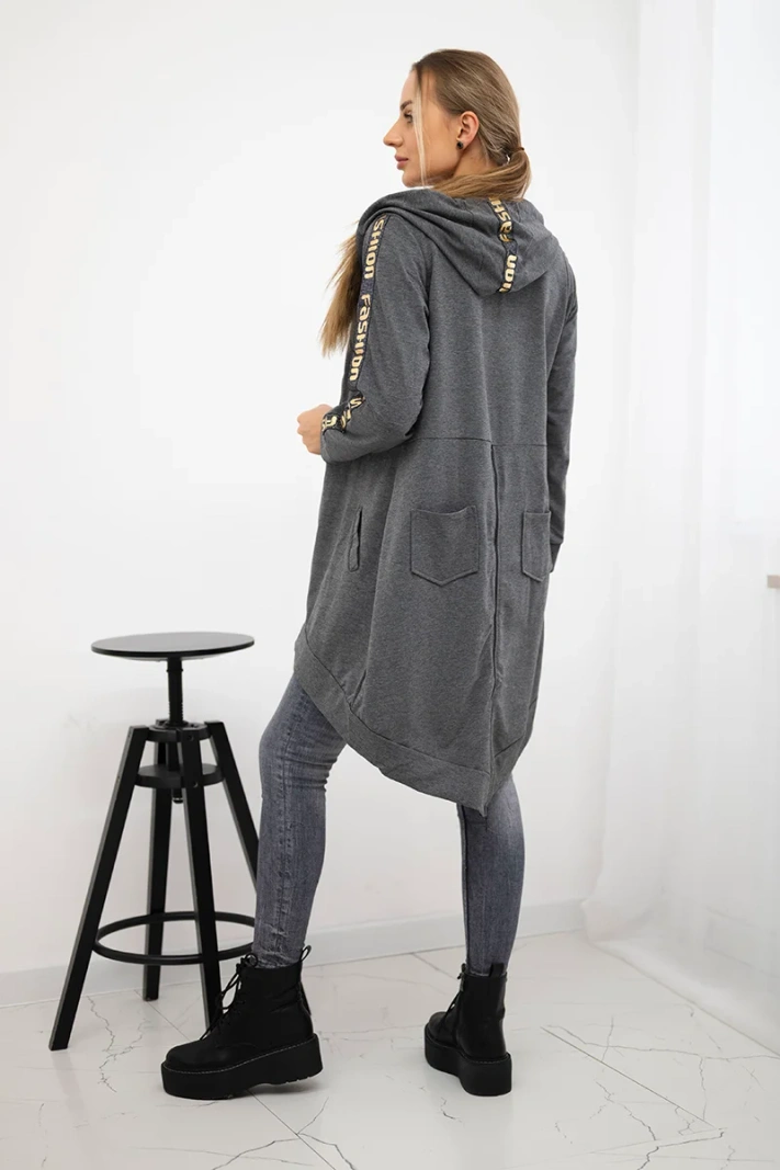 Sweatshirt with zip at the back graphite melange