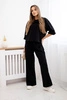 Punto set blouse + wide-leg pants black