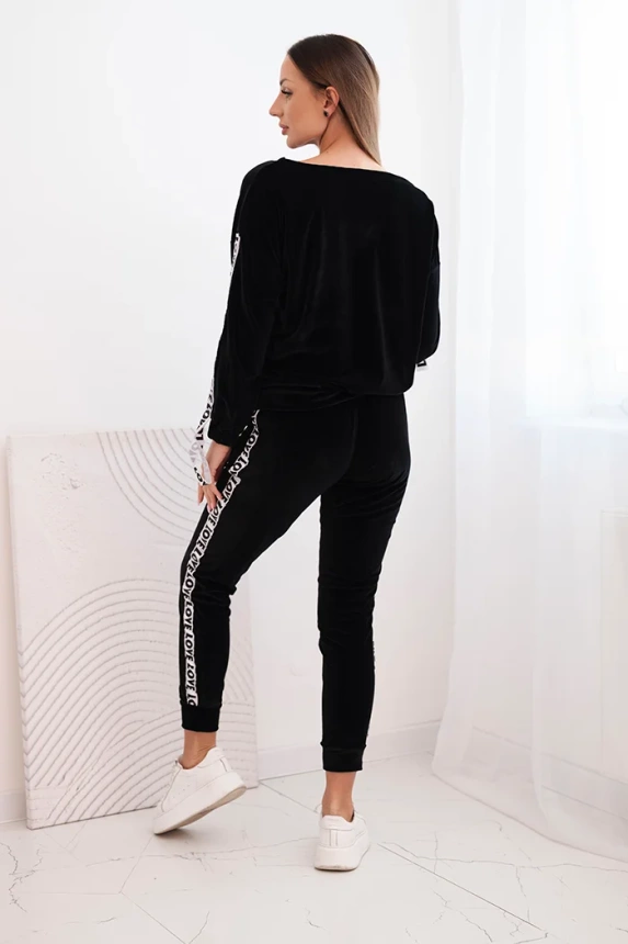 Love velour set schwarz