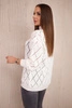 Sweater high neck  with diamond pattern ecru