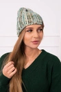 Cap with fleece Zoja K306 ecru + green