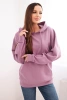Women's cotton looped hoodie with kangaroo pocket dark pink