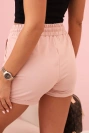 Damen Baumwollshorts mit Gummizug und Bindeband in der Taille dunkel puderrosa