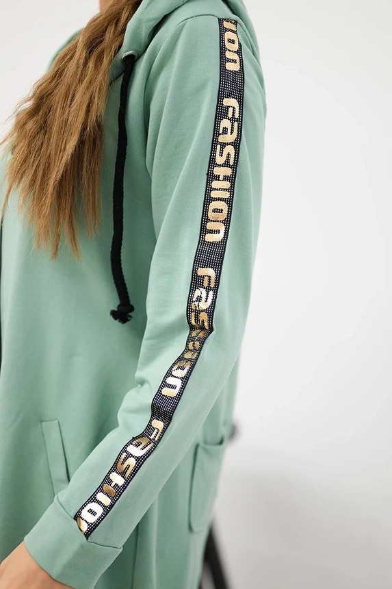 Sweatshirt mit Reißverschluss am Rücken dunkel mint