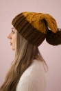 Milano fleecová čepice K203 mustard melange+brown