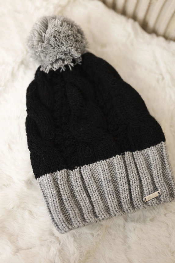 Cap with fleece Paris K212 black+gray