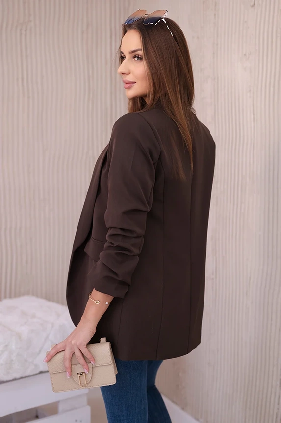 Elegant jacket with lapels mocca