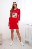 Kleid mit Korbmuster rot