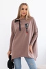 Oversize sweatshirt with asymmetrical sides mocca