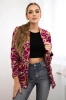 Cotton jacket with a colorful print dark purple