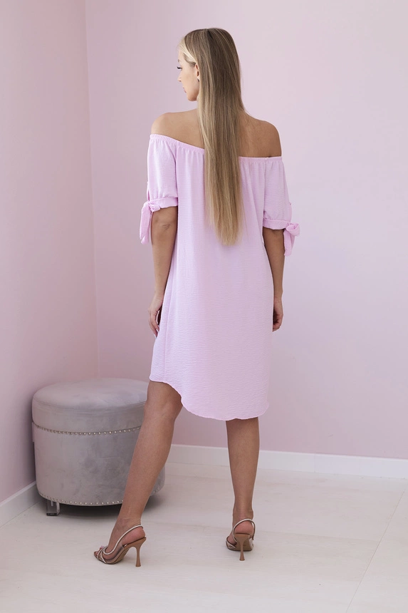 Kleid an den Ärmeln gebunden Candy Pink