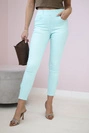 Hose aus farbigem Denim mit Schleife mint