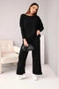Women's viscose set with a loose blouse and pants black