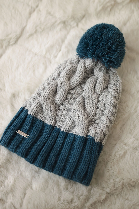 Cap with fleece Paris K212 gray+marine