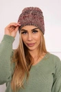 Melisa vilnonė kepurė K241 bordo+bėžinė