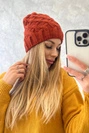 Cap with fleece Agnieszka K239 foxy