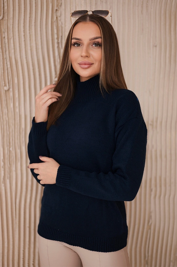 Sweater high neck navy blue