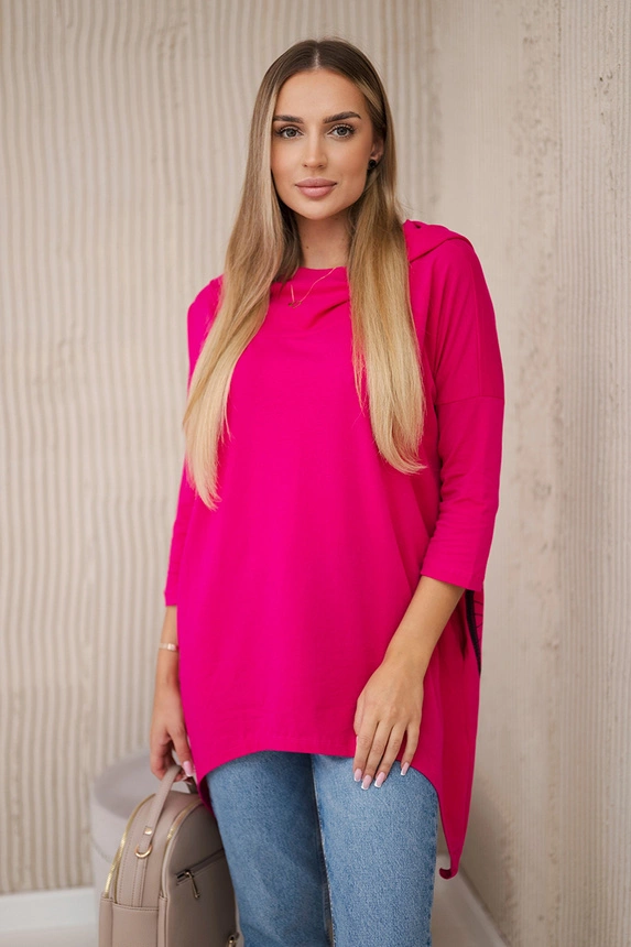 Sweatshirt with a bicycle print fuchsia