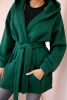 Insulated cape tied at the waist dark green