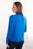 Women's viscose blouse with a turtleneck and long sleeves cobalt blue