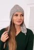 Women's long eared cap Jana K314 ecru+dark gray