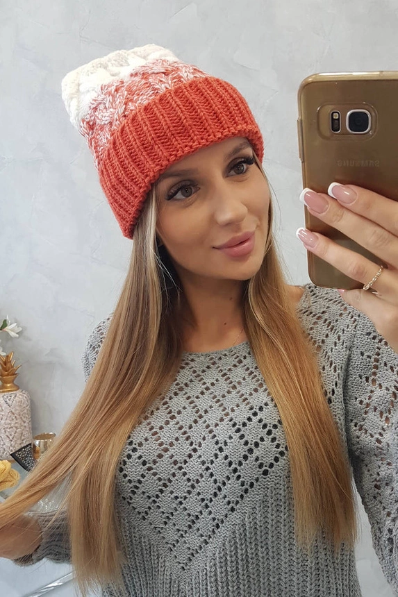 Dámska čiapka Samara K346 ruda + biela