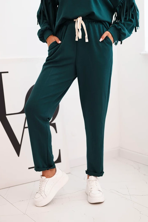 Women's butter set with fringes on the sleeves teal