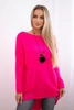 Pullover mit Halskette pinkes Neon